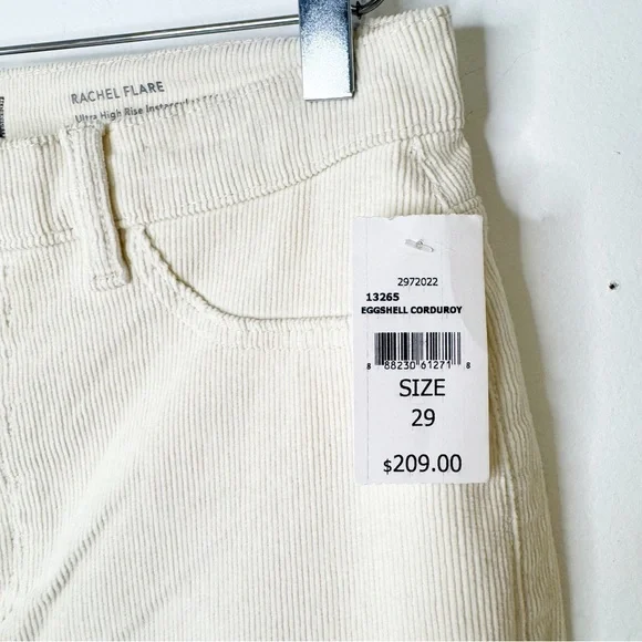 NWT Anthropologie DL1961 Rachel Flare Corduroy Pants Cords in Cream Size 29 - Picture 7 of 10